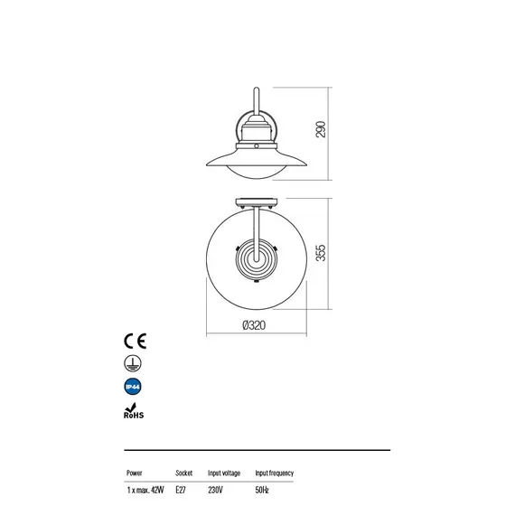 Външен аплик ELIO 90093 Redo IP44 | Osvetlenieto.bg