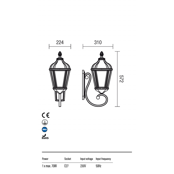 Външен аплик ESSEN 9656 Redo IP44 | Osvetlenieto.bg