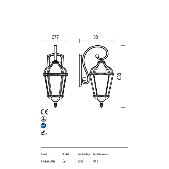 Външен аплик ESSEN 9658 Redo IP44 | Osvetlenieto.bg