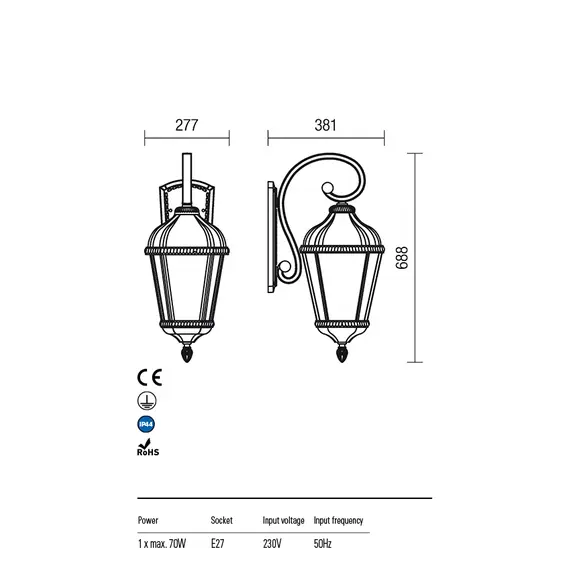 Външен аплик ESSEN 9658 Redo IP44 | Osvetlenieto.bg