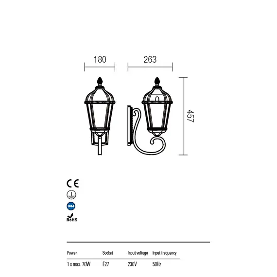 Външен аплик ESSEN 9666 Redo IP44 | Osvetlenieto.bg