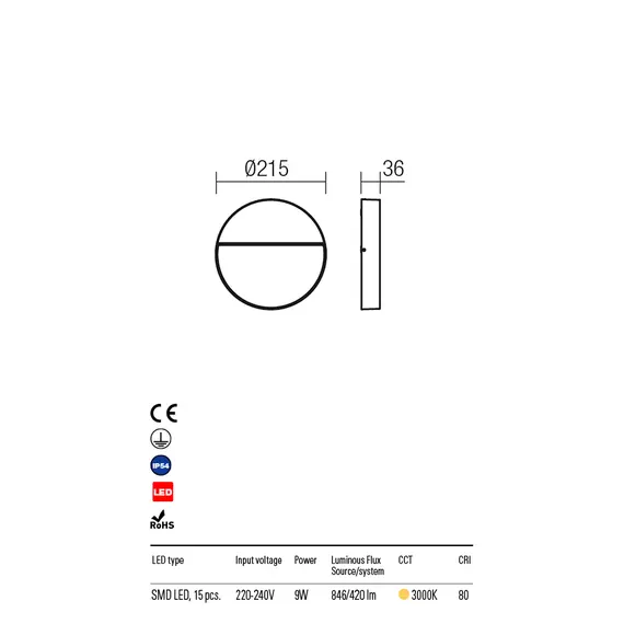 LED Външен аплик EVEN 9624 Redo IP54 | Osvetlenieto.bg