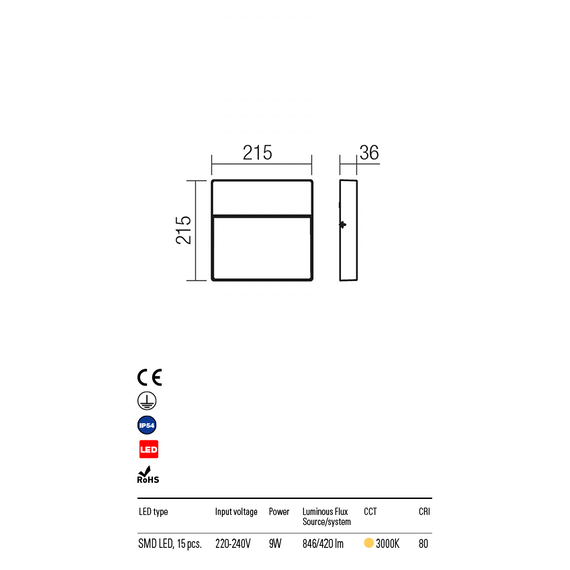 LED Външен аплик EVEN 9627 Redo IP54 | Osvetlenieto.bg