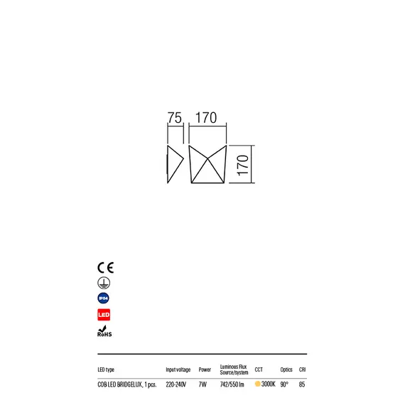 LED Външен аплик KIKO 9518 Redo IP54 | Osvetlenieto.bg