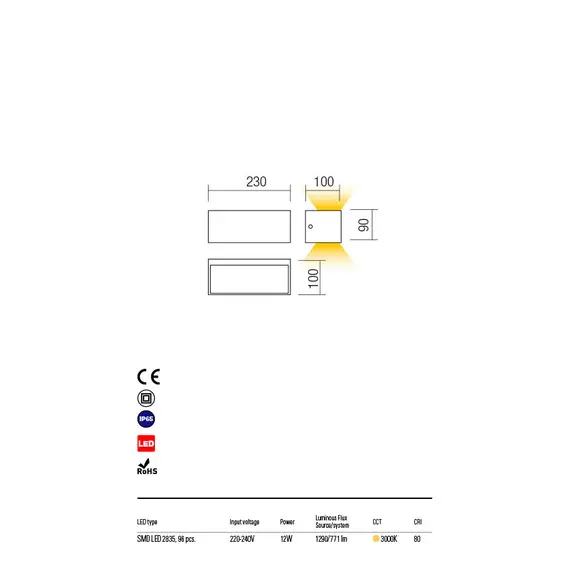 LED Външен аплик LAMPRIS 90154 Redo IP65 | Osvetlenieto.bg