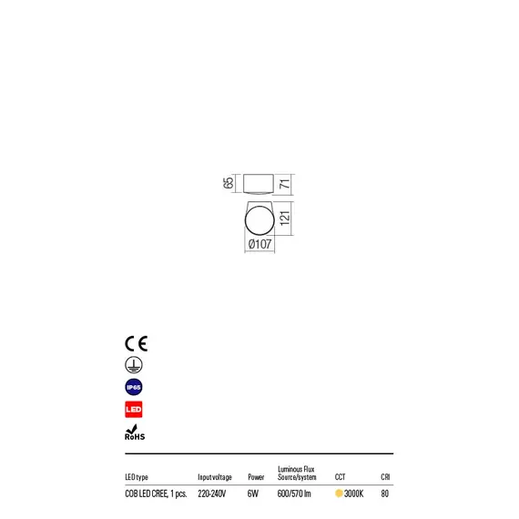 LED Външен аплик LOG 90060 Redo IP65 | Osvetlenieto.bg