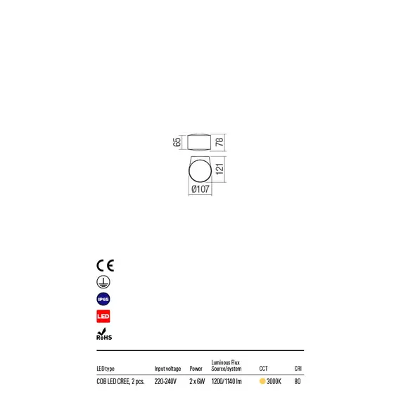 LED Външен аплик LOG 90063 Redo IP65 | Osvetlenieto.bg