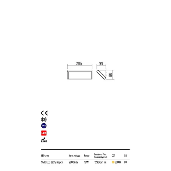LED Външен аплик MAKO 90159 Redo IP65 | Osvetlenieto.bg