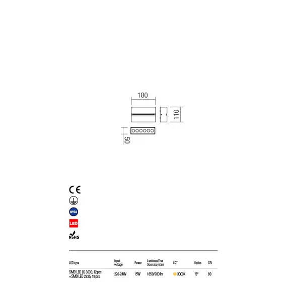 LED Външен аплик MITIC 90117 Redo IP54 | Osvetlenieto.bg