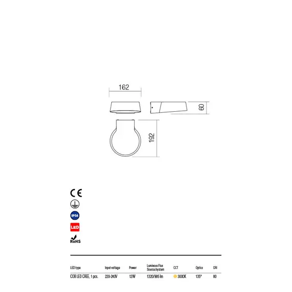 LED Външен аплик PHASER 90046 Redo IP54 | Osvetlenieto.bg