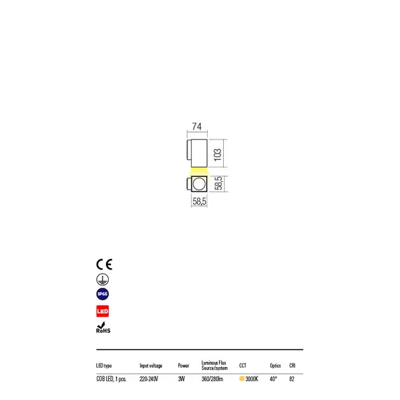 LED Външен аплик QUAD 90086 Redo IP65 | Osvetlenieto.bg