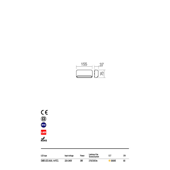 LED Външен аплик SAPO 90069 Redo IP65 | Osvetlenieto.bg LED Външен аплик SAPO 90069 Redo IP65 | Osvetlenieto.bg