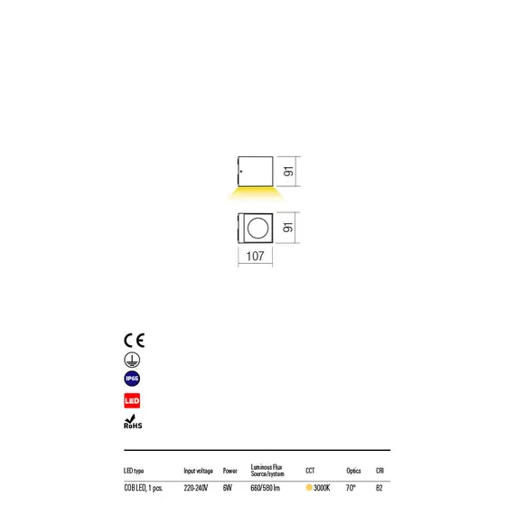 LED Външен аплик TEKO 90097 Redo IP65 | Osvetlenieto.bg