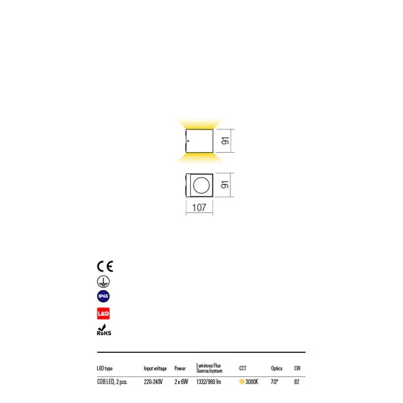 LED Външен аплик TEKO 90100 Redo IP65 | Osvetlenieto.bg