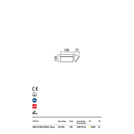 LED Външен аплик TOKYO 90016 Redo IP54 | Osvetlenieto.bg LED Външен аплик TOKYO 90016 Redo IP54 | Osvetlenieto.bg