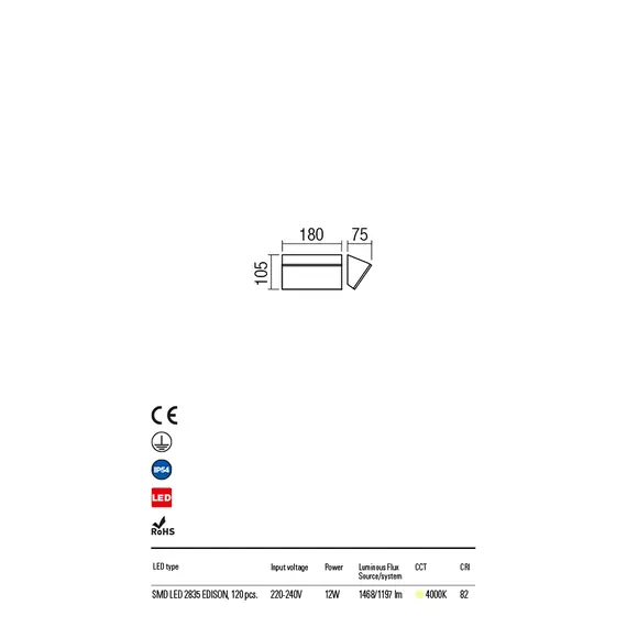 LED Външен аплик TOKYO 90016 Redo IP54 | Osvetlenieto.bg