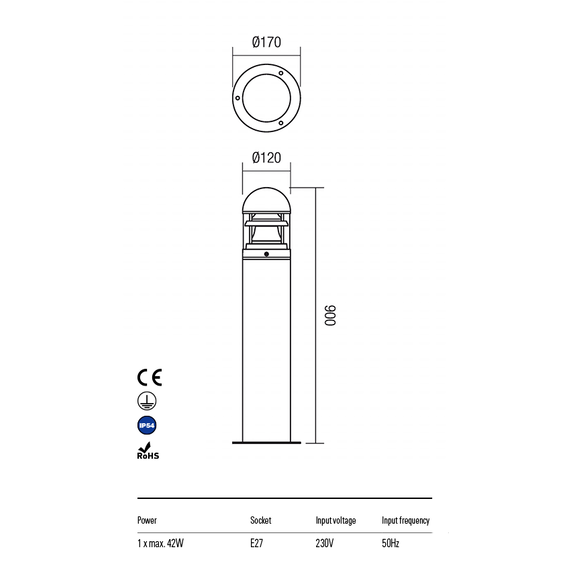 Градински стълб  ARGO 9945 Redo IP54 | Osvetlenieto.bg Градински стълб  ARGO 9945 Redo IP54 | Osvetlenieto.bg