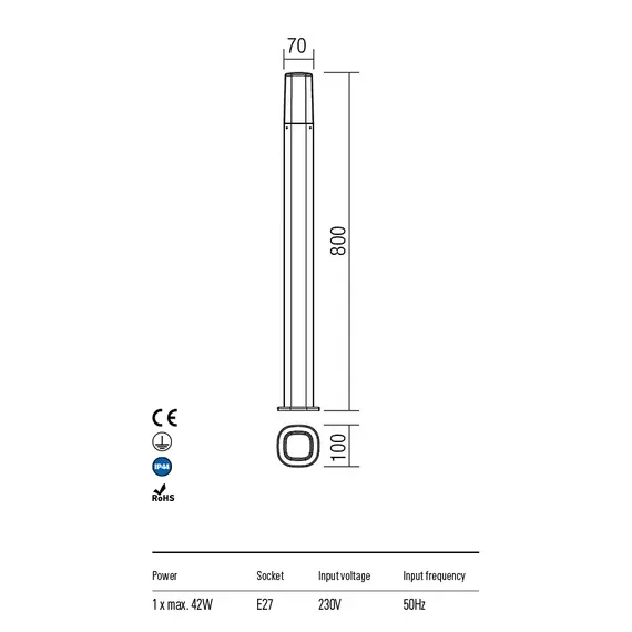 Градински стълб  CRAYON 9077 Redo IP44 | Osvetlenieto.bg
