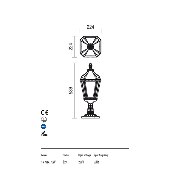 Градински стълб  ESSEN 9660 Redo IP44 | Osvetlenieto.bg