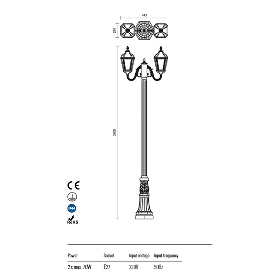 Градински стълб  ESSEN 9663 Redo IP44 | Osvetlenieto.bg