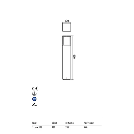 Градински стълб  VITRA 9110 Redo IP54 | Osvetlenieto.bg