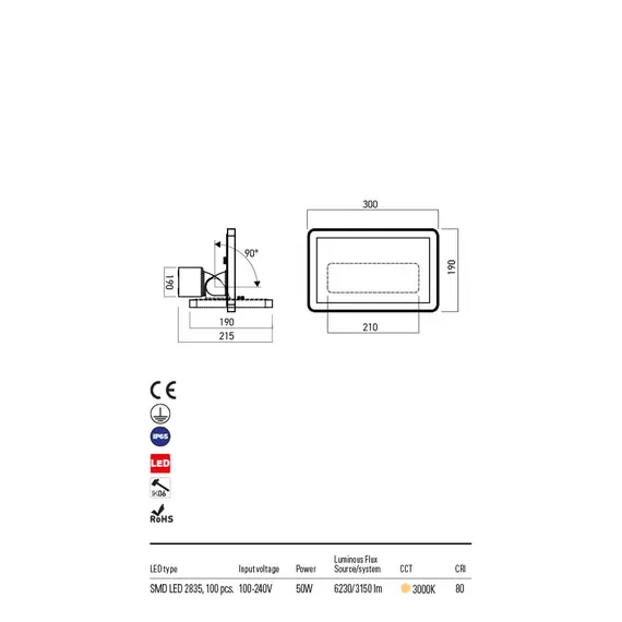 LED Фасаден прожектор FLUX 90244 Redo IP65 | Osvetlenieto.bg