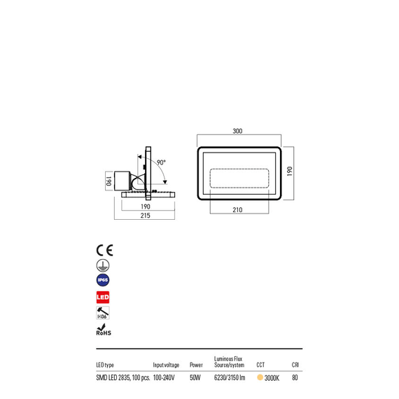 LED Фасаден прожектор FLUX 90244 Redo IP65 | Osvetlenieto.bg