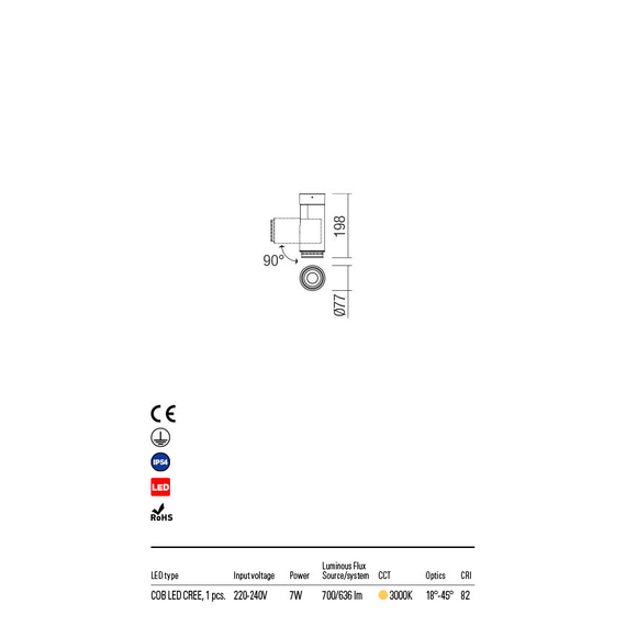 LED Фасаден спот EAGLE 90066 Redo IP54 | Osvetlenieto.bg