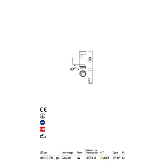 LED Фасаден спот EAGLE 90066 Redo IP54 | Osvetlenieto.bg