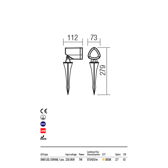 LED Фасаден спот FELIX 9041 Redo IP65 | Osvetlenieto.bg