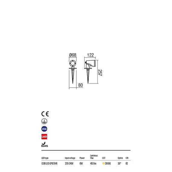 LED Фасаден спот SAM 9492 Redo IP65 | Osvetlenieto.bg