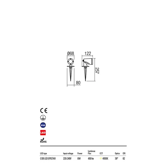 LED Фасаден спот SAM 9494 Redo IP65 | Osvetlenieto.bg