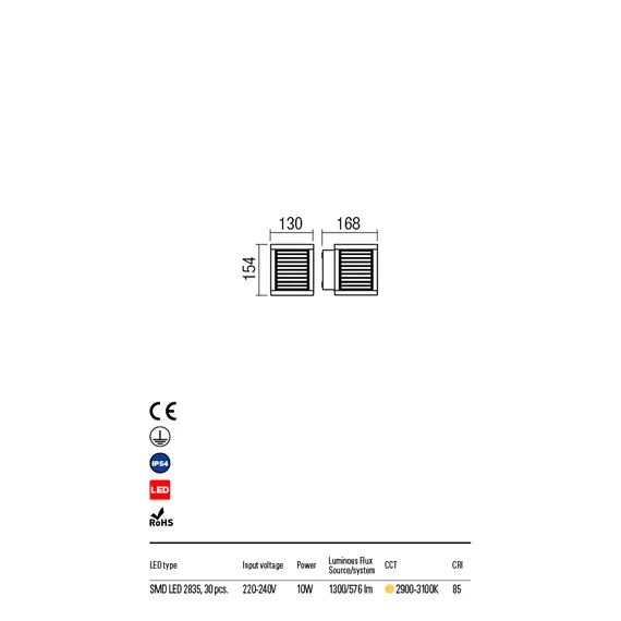 LED Външен аплик XIERA 9566 Redo IP54 | Osvetlenieto.bg