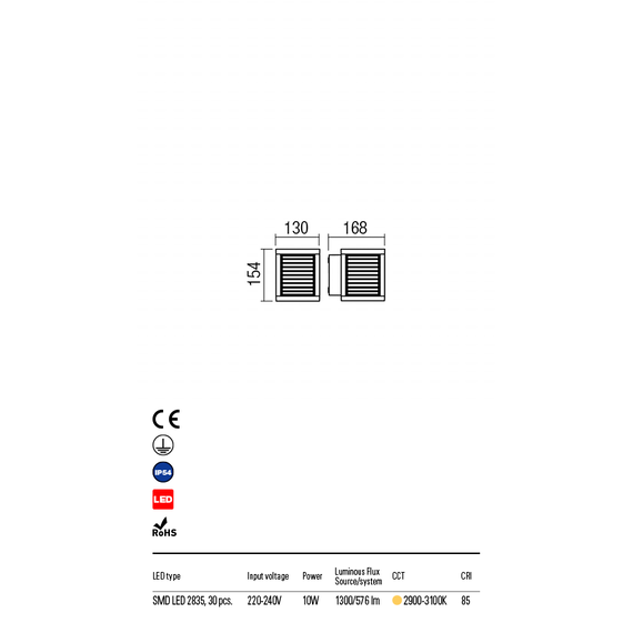 LED Външен аплик XIERA 9566 Redo IP54 | Osvetlenieto.bg