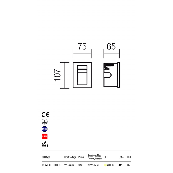 LED Външен аплик за стена INNER 9549 Redo IP65 | Osvetlenieto.bg