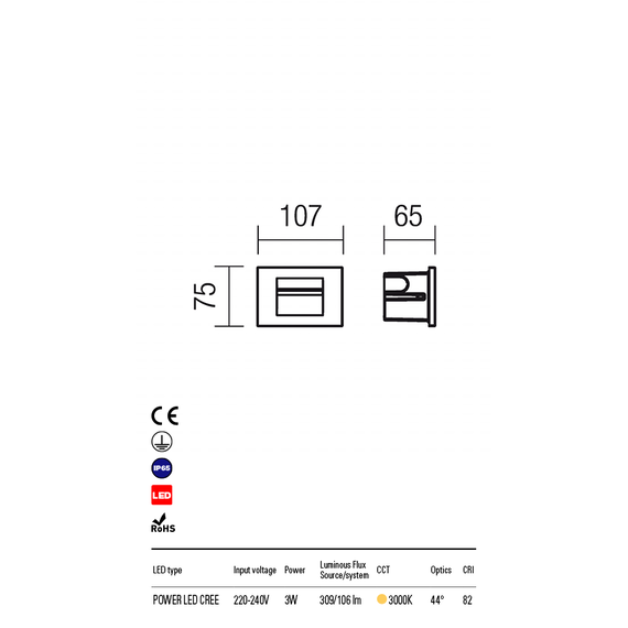 LED Външен аплик за стена INNER 9636 Redo IP65 | Osvetlenieto.bg