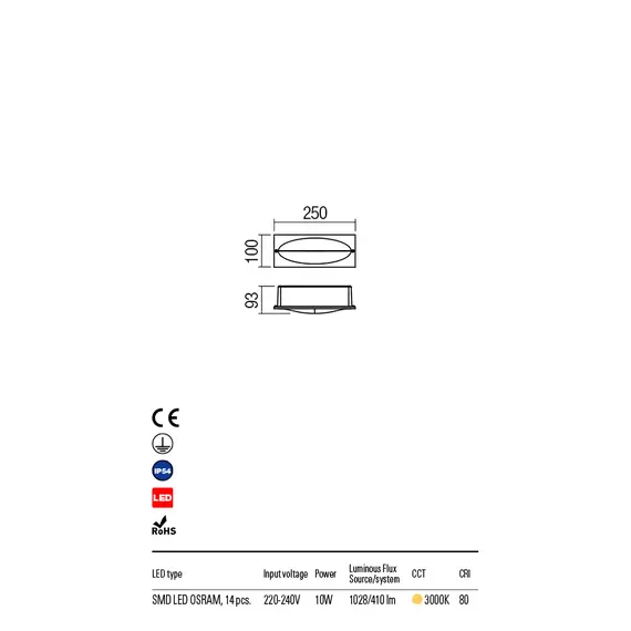 LED Външен аплик за стена TAMPA 90010 Redo IP54 | Osvetlenieto.bg