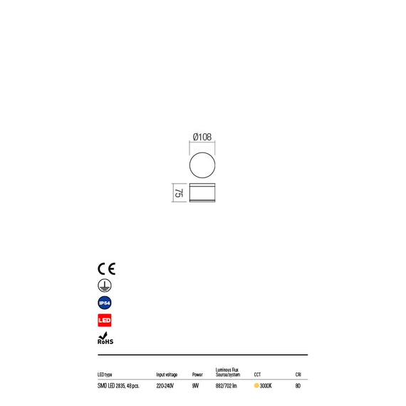 LED Външен плафон AKRON 90107 Redo IP54 | Osvetlenieto.bg