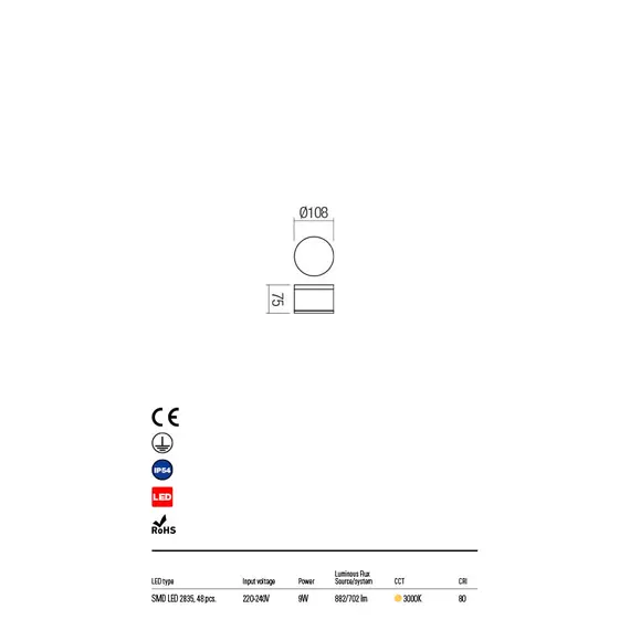 LED Външен плафон AKRON 90107 Redo IP54 | Osvetlenieto.bg