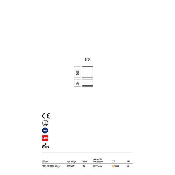LED Външен плафон AKRON 90108 Redo IP54 | Osvetlenieto.bg