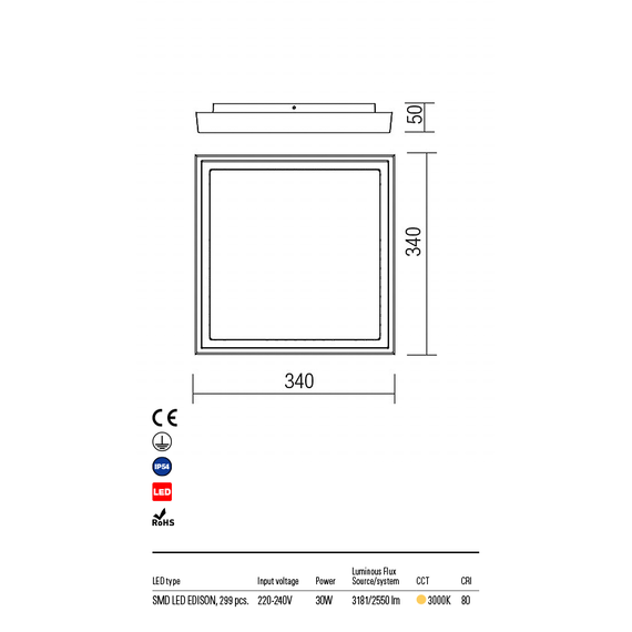LED Външен плафон BEZEL 9190 Redo IP54 | Osvetlenieto.bg