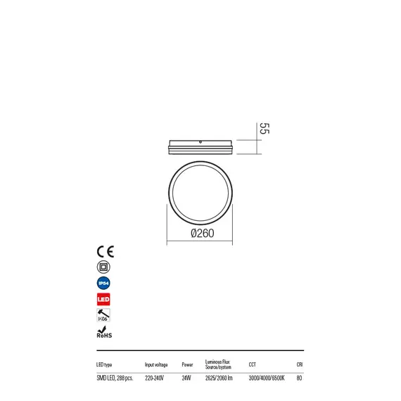 LED Външен плафон ISOLA 90286 Redo IP54 | Osvetlenieto.bg