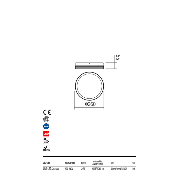 LED Външен плафон ISOLA 90287 Redo IP54 | Osvetlenieto.bg