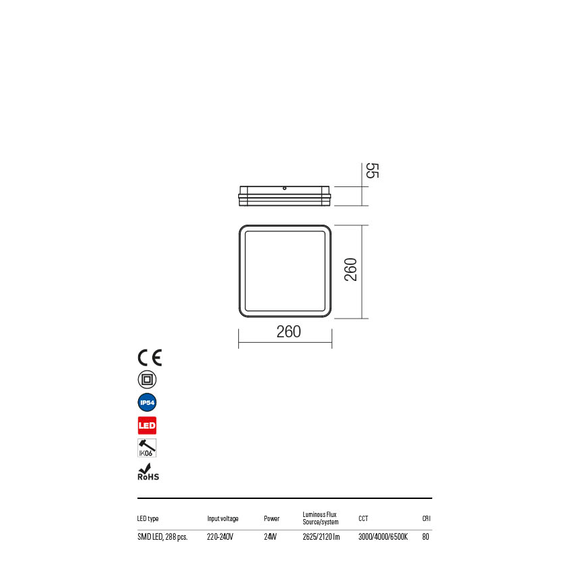 LED Външен плафон ISOLA 90289 Redo IP54 | Osvetlenieto.bg