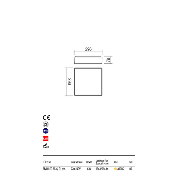 LED Външен плафон MARINA 90158 Redo IP65 | Osvetlenieto.bg