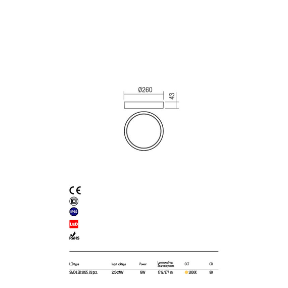 LED Външен плафон PONZA 90155 Redo IP65 | Osvetlenieto.bg