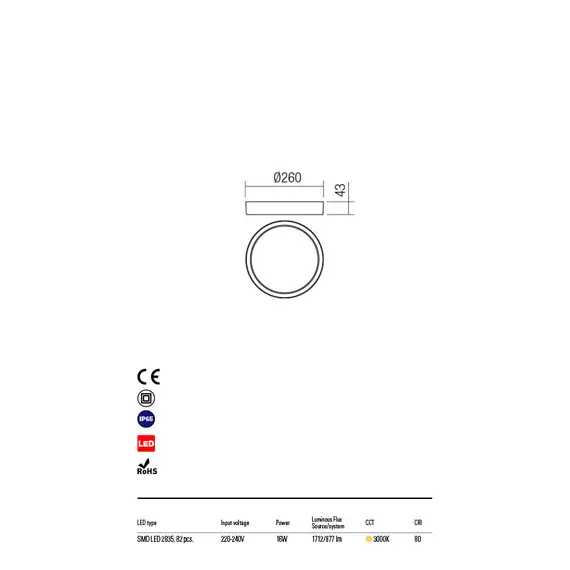 LED Външен плафон PONZA 90155 Redo IP65 | Osvetlenieto.bg