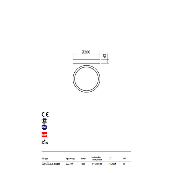 LED Външен плафон PONZA 90156 Redo IP65 | Osvetlenieto.bg
