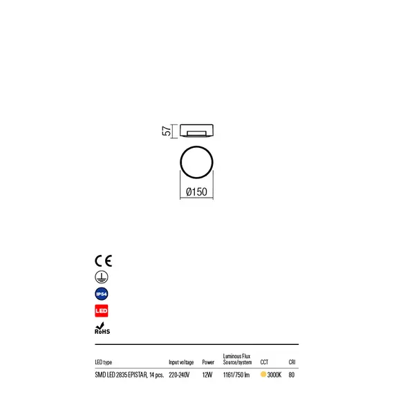 LED Външен плафон SKOR 90004 Redo IP54 | Osvetlenieto.bg