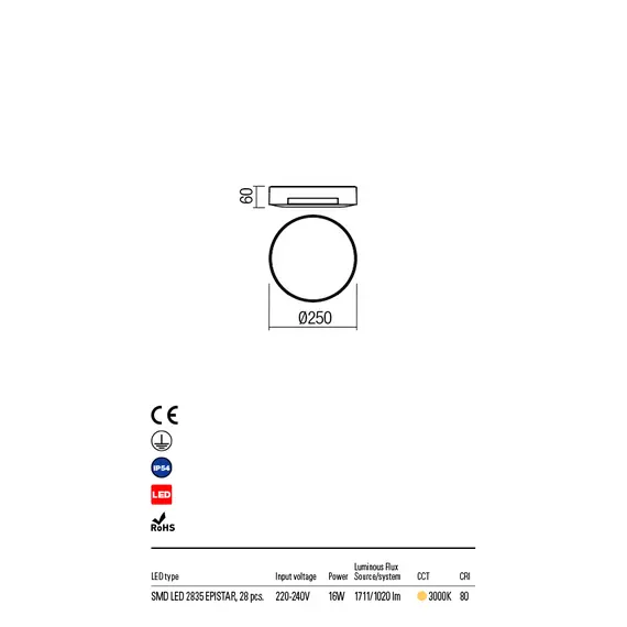 LED Външен плафон SKOR 90006 Redo IP54 | Osvetlenieto.bg